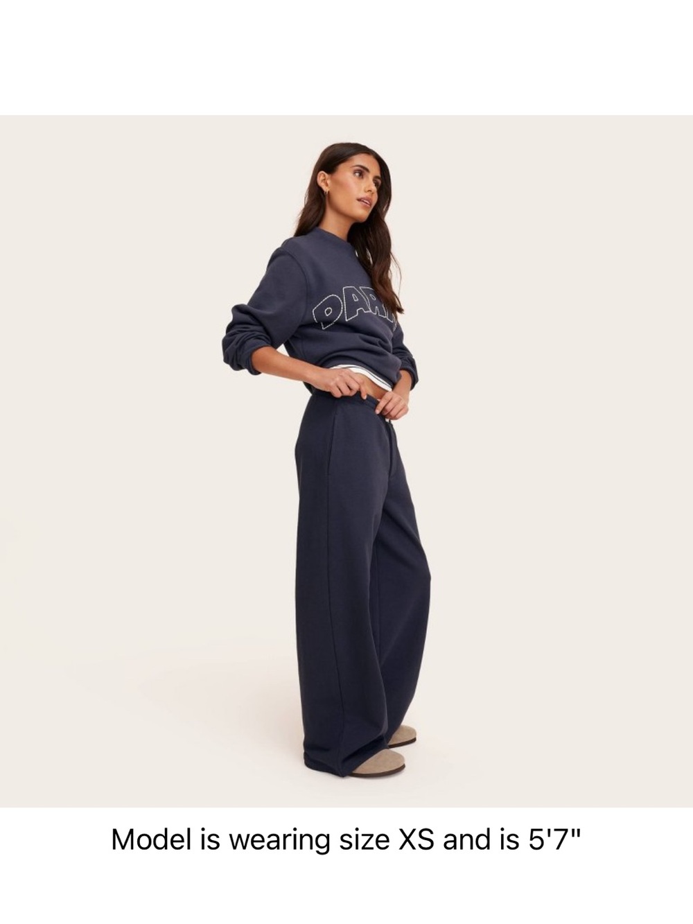 High-Rise Boxer Sweatpants - Parke x Target Navy Blue NEW - Picture 3 of 4